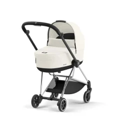 Poussette duo mios 3 off white châssis chrome black + nacelle luxe