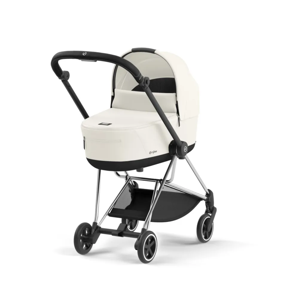 Poussette duo mios 3 off white châssis chrome black + nacelle luxe