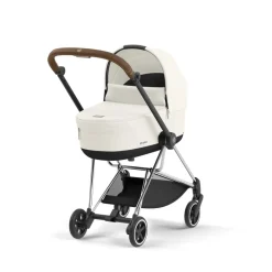Poussette duo mios 3 off white châssis chrome brown + nacelle luxe