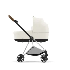 Poussette duo mios 3 off white châssis chrome brown + nacelle luxe