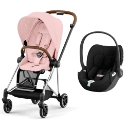 Poussette duo mios 3 peach pink châssis chrome brown + cloud t i-size
