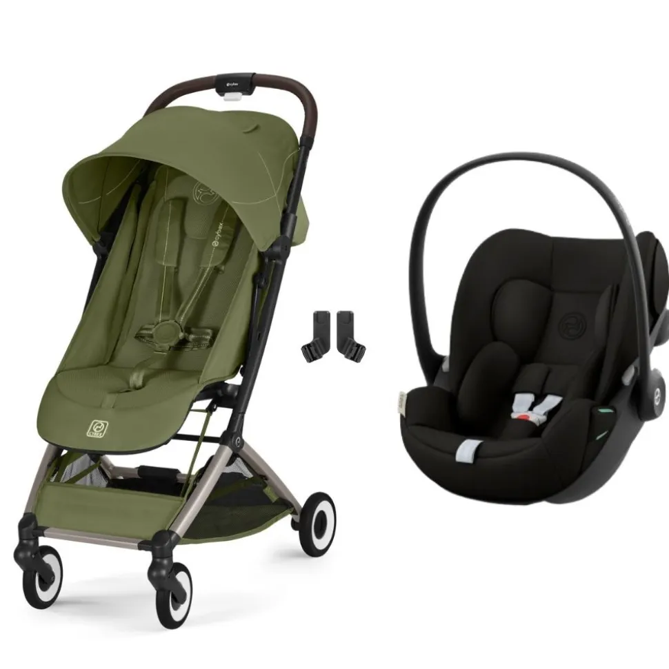 Poussette duo orfeo 3 compacte moss green avec siège auto cloud g i-size