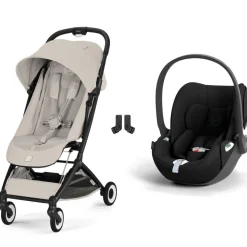 Poussette duo orfeo 3 compacte dune grey avec siège auto cloud t i-size