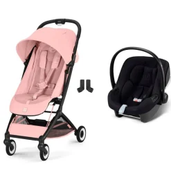 Poussette duo orfeo 3 compacte candy pink avec siège auto aton b2 i-size