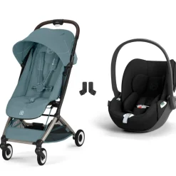 Poussette duo orfeo 3 compacte stormy blue avec siège auto cloud t i-size