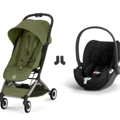 Poussette duo orfeo 3 compacte moss green avec siège auto cloud t i-size