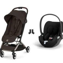 Poussette duo orfeo 3 compacte chocolate brown avec siège auto cloud t i-size