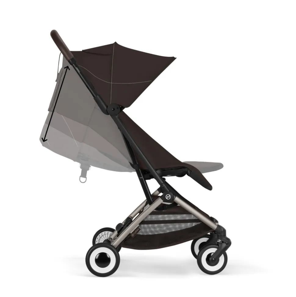 Poussette duo orfeo 3 compacte chocolate brown avec siège auto aton b2 i-size