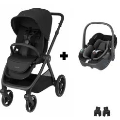 Poussette duo oxford + siège auto pebble 360 twillic black
