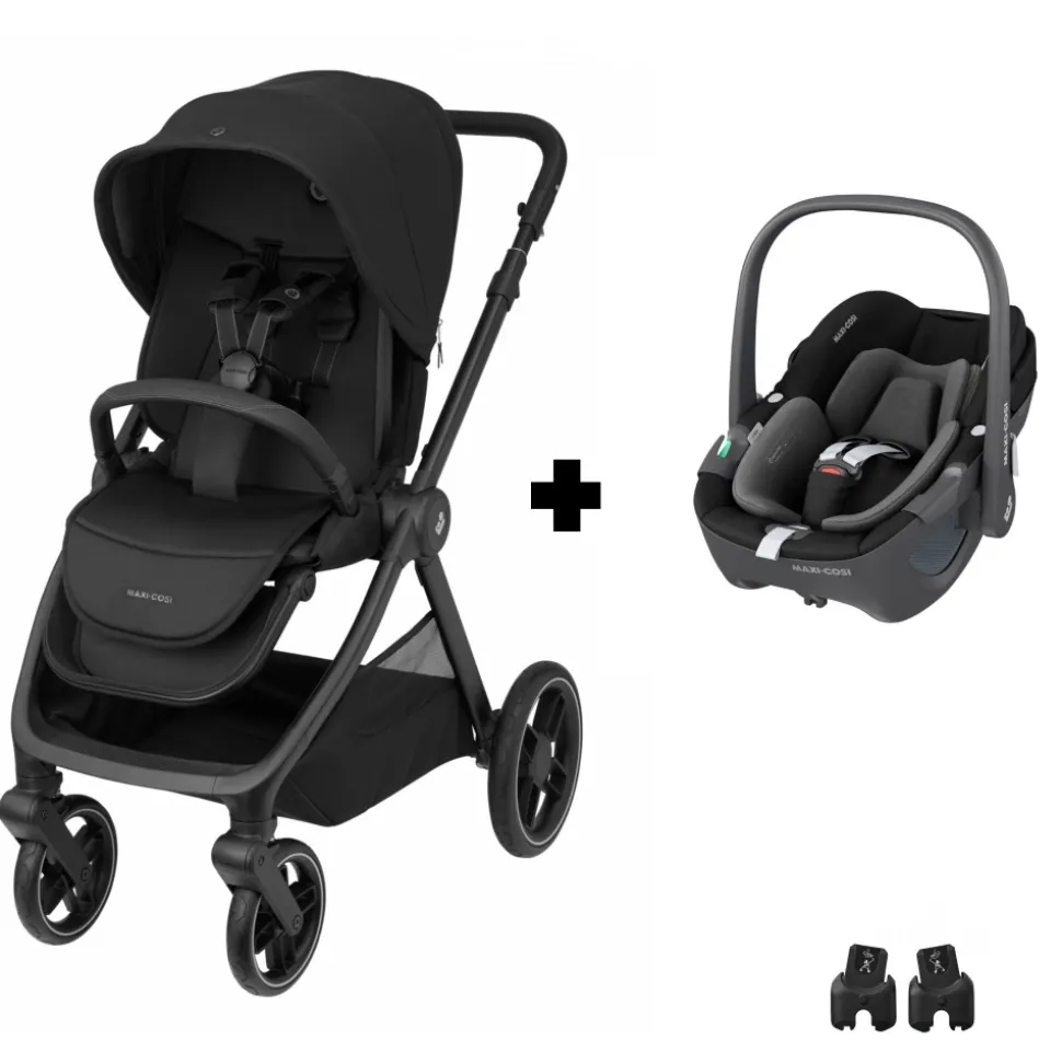 Poussette duo oxford + siège auto pebble 360 twillic black