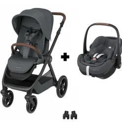 Poussette duo oxford + siège auto pebble 360 pro 2 twillic graphite
