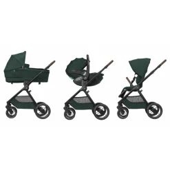 Poussette duo oxford + siège auto pebble 360 twillic green