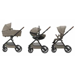 Poussette duo oxford + siège auto pebble 360 pro 2 twillic truffle + base familyfix 360 pro