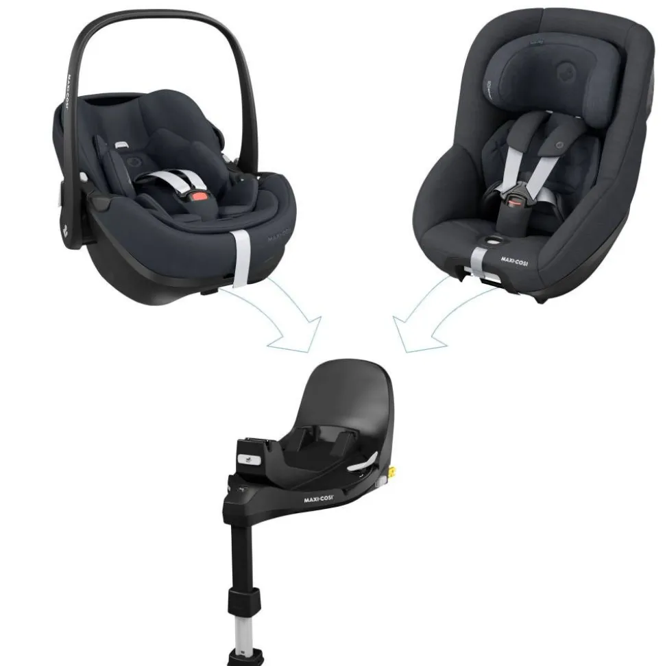 Poussette duo oxford + siège auto pebble 360 pro 2 twillic truffle + base familyfix 360 pro