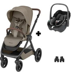 Poussette duo oxford twillic truffle + siège auto i-size pebble 360 essential black