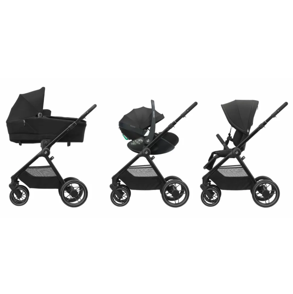 Poussette duo oxford twillic black + siège auto i-size pebble 360 essential black
