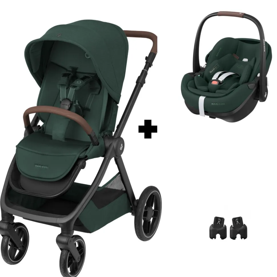 Poussette duo oxford twillic green + siège auto pebble 360 pro2 i-size twillic green