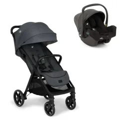 Poussette duo parcel lx signature ebony gris + siège auto i-snug 2 shale noir