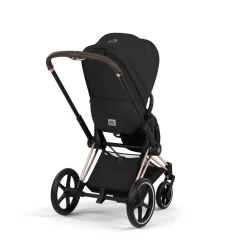 Poussette duo priam 5 avec nacelle pliable châssis rosegold sepia black