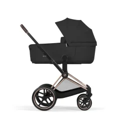 Poussette duo priam 5 avec nacelle pliable châssis rosegold sepia black