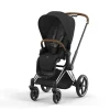 Poussette duo priam 4 sepia black châssis chrome brown + siège auto cloud t i-size
