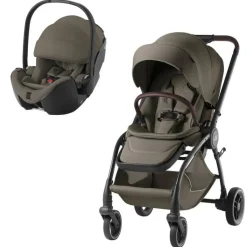 Poussette duo rio + siège auto i-size baby safe pro urban olive lux
