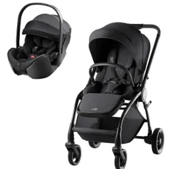 Poussette duo rio + siège auto i-size baby safe pro carbon black style