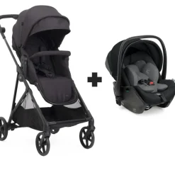 Poussette duo seety 2 ebony + siège auto first seat recline i-size black satin
