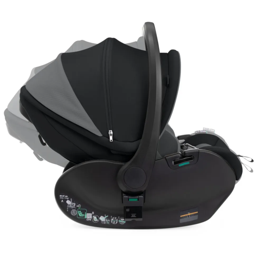 Poussette duo seety 2 ebony + siège auto first seat recline i-size black satin