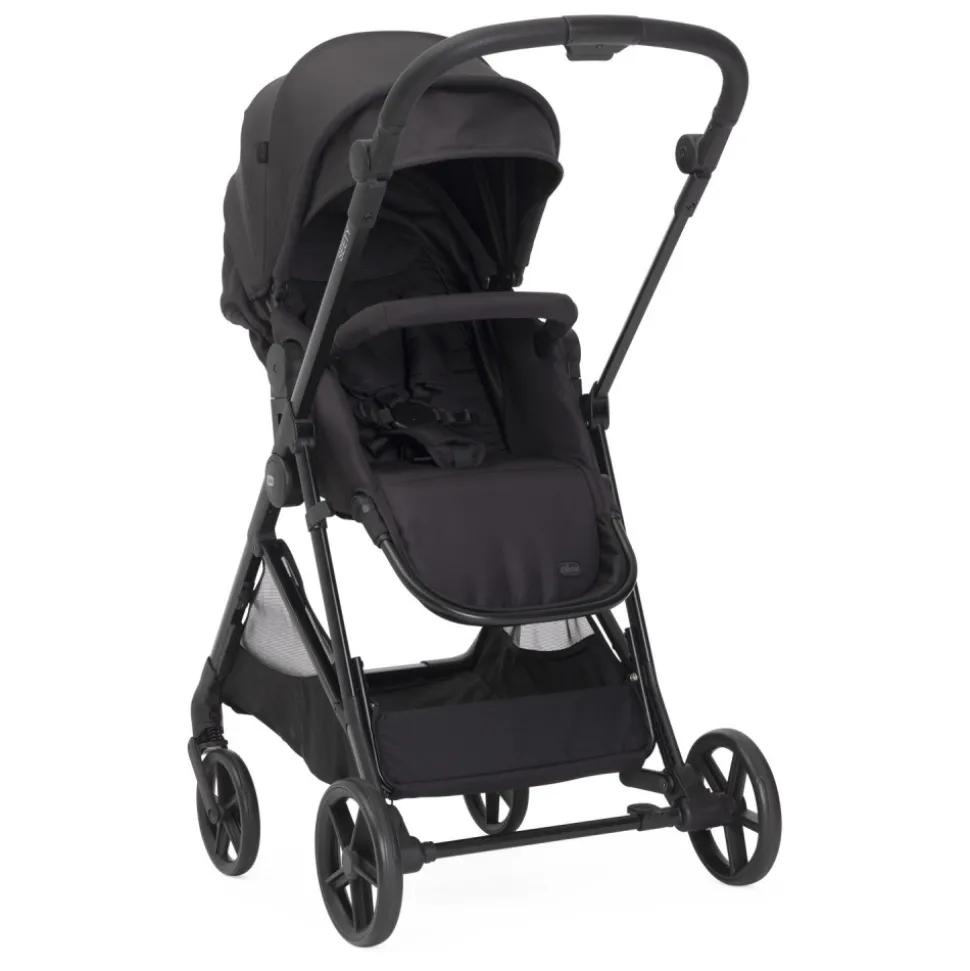 Poussette duo seety 2 ebony + siège auto first seat recline i-size black satin