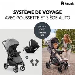 Poussette duo shop n care travel set grey