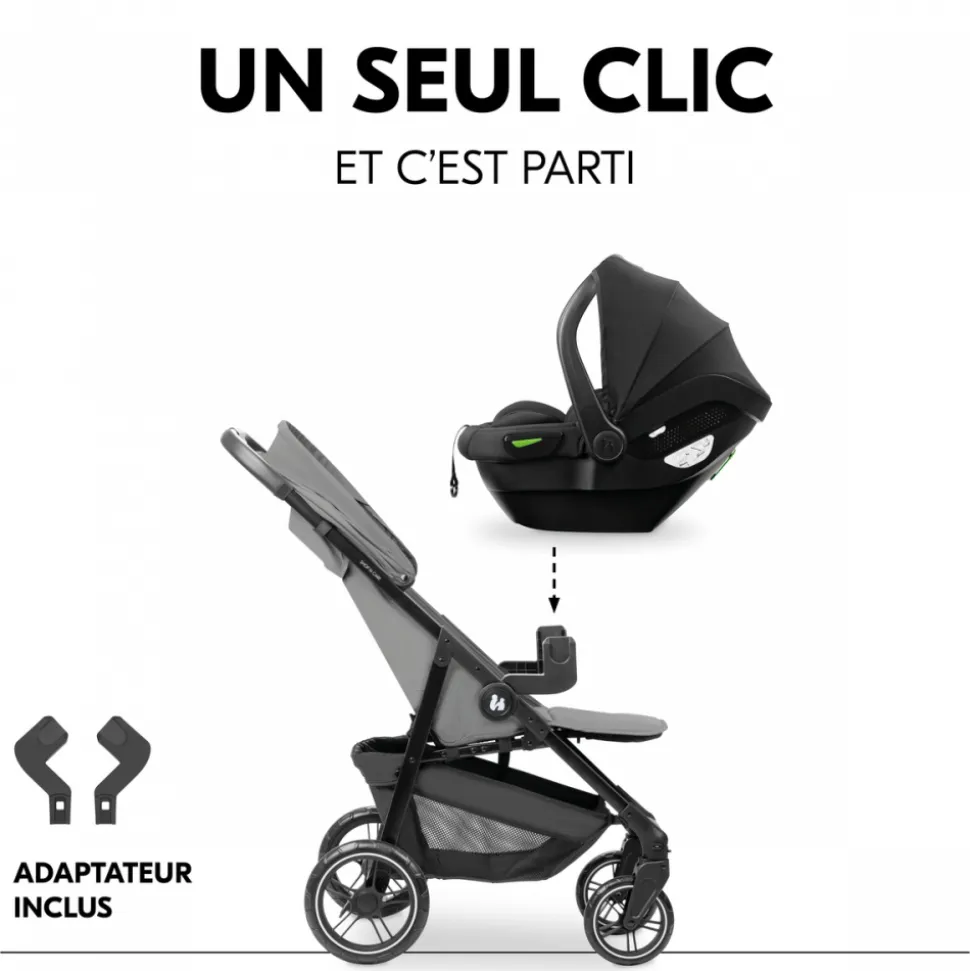 Poussette duo shop n care travel set grey