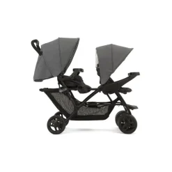 Poussette duo stadium double titanium + 2 sièges auto snugessentials midnight