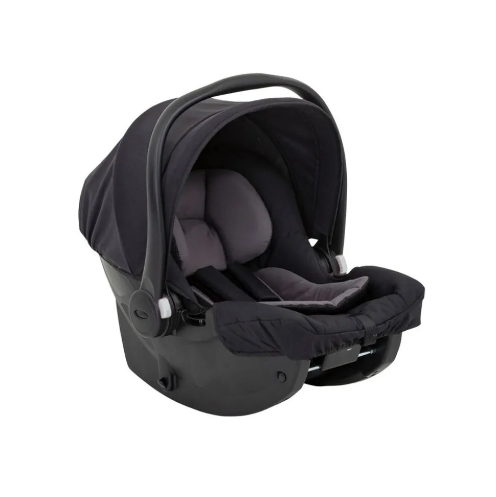 Poussette duo stadium double black grey + 2 sièges auto snugessentials midnight