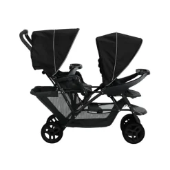 Poussette duo stadium double black grey + 2 sièges auto snugessentials midnight