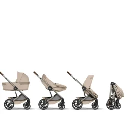 Poussette duo tout terrain balios s lux 4 avec nacelle pliable almond beige