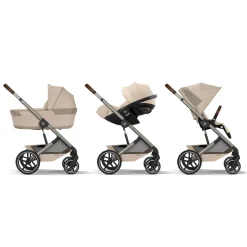 Poussette duo tout terrain balios s lux 4 avec nacelle pliable almond beige