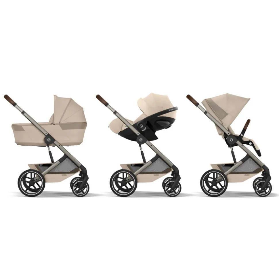 Poussette duo tout terrain balios s lux 4 avec nacelle pliable almond beige