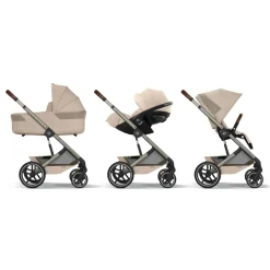 Poussette duo tout terrain balios s lux 4 avec nacelle s lux almond beige