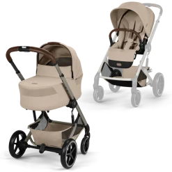 Poussette duo tout terrain balios s lux 4 avec nacelle s lux almond beige
