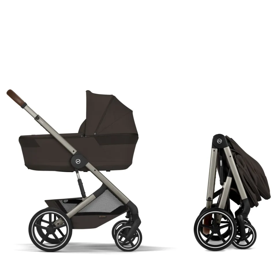 Poussette duo tout terrain balios s lux 4 avec nacelle pliable chocolate brown