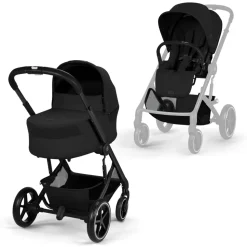 Poussette duo tout terrain balios s lux 4 avec nacelle s lux moon black