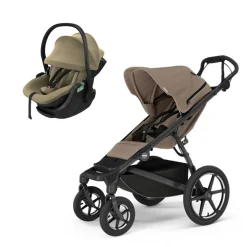 Poussette duo urban glide 4 tinted taupe + siège auto maple faded khaki