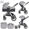 Poussette duo viola gris nacelle + adaptateur siège-auto