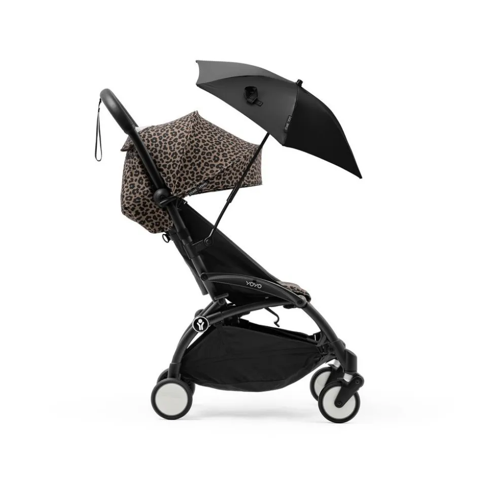Poussette duo yoyo 3 - châssis blanc pack 6+ et siège auto izi go modular x2 by besafe leopard