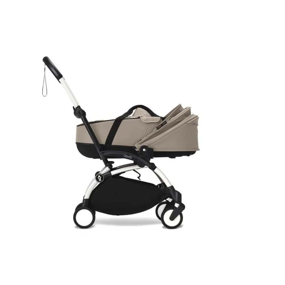 Poussette duo yoyo 3 - châssis blanc pack 6+ et nacelle taupe