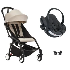 Poussette duo yoyo 3 - châssis noir pack 6+ et siège auto izi go modular x2 by besafe bonpoint