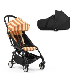 Poussette duo yoyo 3 - châssis noir pack 6+ et nacelle capri / noir