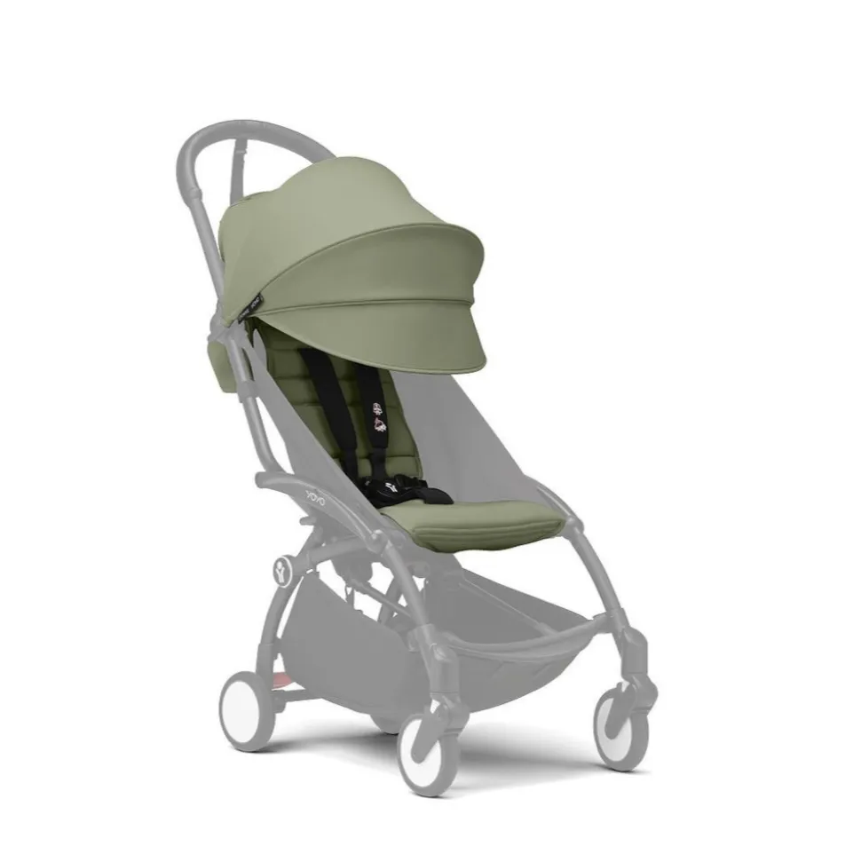 Poussette duo yoyo 3 - châssis noir pack 6+ et siège auto izi go modular x2 by besafe olive
