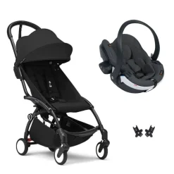 Poussette duo yoyo 3 - châssis noir pack 6+ et siège auto izi go modular x2 by besafe noir